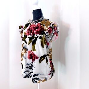 Eva Franklin Vixen Cap Sleeve Top In Vineyard Blooms Size S